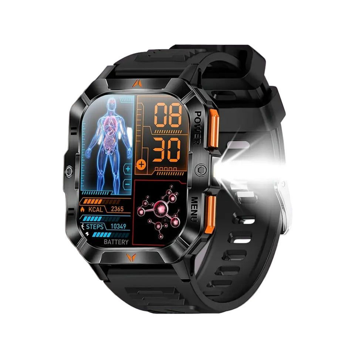 NNETM Mens Sports Smart Watch with LED Flashlight - Bunnings Australia