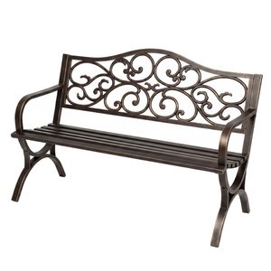Levede Garden Bench Seat Outdoor Patio Park Lounge Backyard Chair Bronze 3 Seat