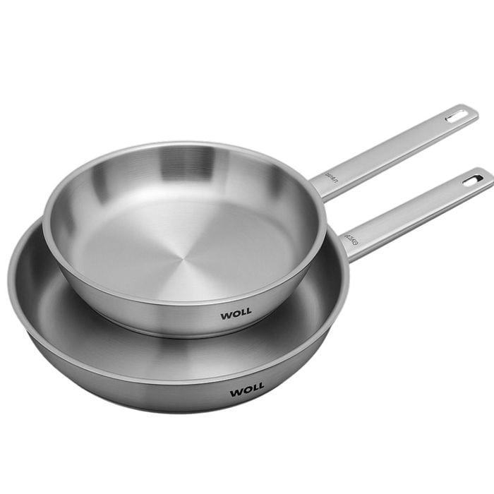 2pc Woll Stainless Steel Twin Frypan Set W/ 20/28cm Pans