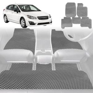 6D Diamond Car Floor Mats for Subaru Impreza 2011-2016-Full Set-Grey-Outback GT