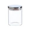 Argon Tableware Glass Storage Jar - Silver Lid - 750ml - Modern Round Scandi Organisation Container Glass Jar