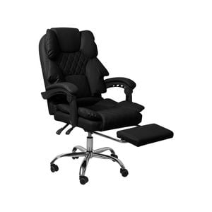 Levede Gaming Chair PU Leather Footrest Black