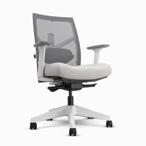 Desky Elite Ergonomic Chair - White / Grey / No Headrest