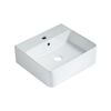 Mondella 460 x 420mm Gloss White Concerto Rectangle Basin with 1 Tap Hole