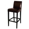 Bolero Faux Leather High Bar Stool With Full Back Dark Brown 1030x440x540mm Indoor Restaurant Seating