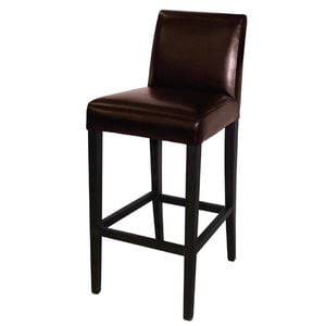Bolero Faux Leather High Bar Stool With Full Back Dark Brown 1030x440x540mm Indoor Restaurant Seating