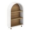 Luna Arched Bookcase Bookshelf 3 Levels Oak and White