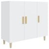 vidaXL Sideboard White Composite Wood Cupboard Storage Cabinet Home Organiser