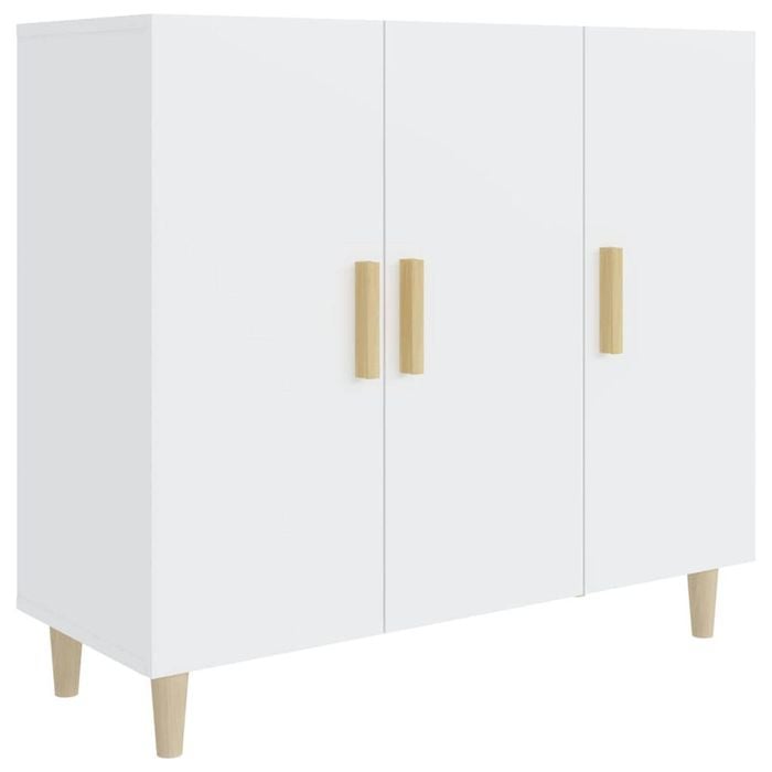 vidaXL Sideboard White Composite Wood Cupboard Storage Cabinet Home Organiser