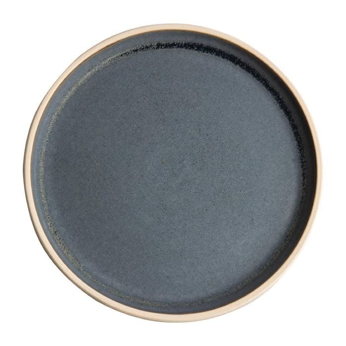 Olympia Flat Round Plate Canvas Blue Granite 250mm 6 Pack Tableware