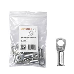 10 Pack of Exotronic 25mm² Copper Lug M10 | Bellmouth