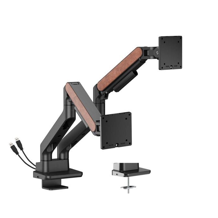 Brateck Ldt81n-c024uc Dual Monitor Arm 17–35" Usb-a/c - Black