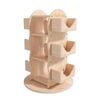 Nubicasa Revolving Solid Wooden Bookcase & 3-tier Toy Organizer