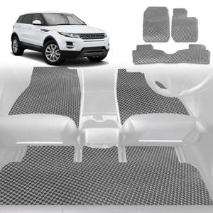 6D Diamond Car Floor Mats for Land Rover Range Rover Evoque 2010-2018-Full Set-Grey-Outback GT