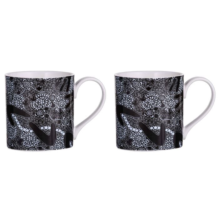 2pk Ashdene New Bone China 380ml Maintaining Our Culture Mug - Black