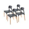La Bella 4 Set Black Retro Belloch Stackable Dining Cafe Chair