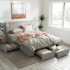 Ormond King Natural Beige Bed Frame with Four Extra Large Drawers
