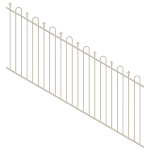 ProtectorAl 1201-2400W x 1200H Surfmist Loop & Spear Top Pool Fence Panel Raked 16-30º