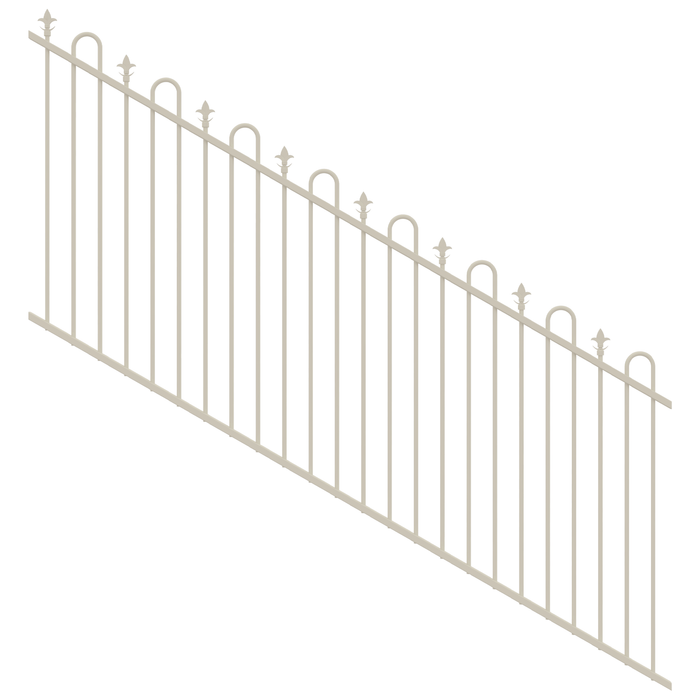 ProtectorAl 1201-2400W x 1200H Surfmist Loop & Spear Top Pool Fence Panel Raked 16-30º