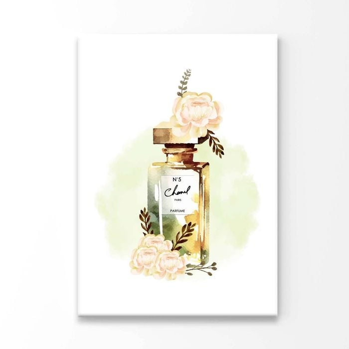 Green Gold Luxury Fashion Bottle Print 100% Australian Made 100x150cm (Stretched Canvas)