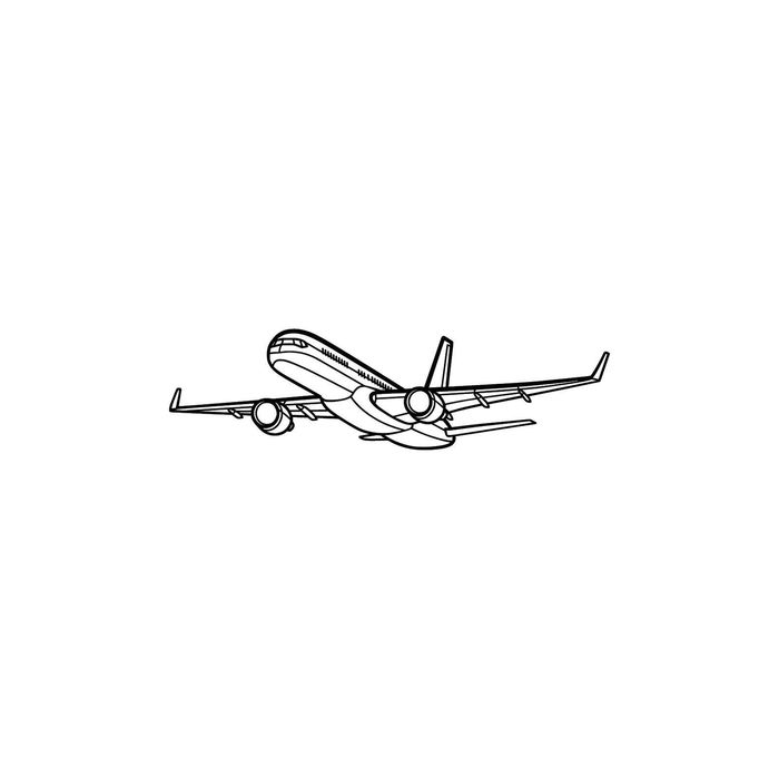 Ignite Laser Boeing 757-200 - Narrow-Body Medium-Haul Airliner Silhouette Metal Wall Art Rustic Metal 23.6 inch - 60 cm