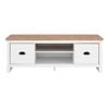 Design Square Ari Modern 2-Drawer Small TV Stand Entertainment Unit - Oak & White