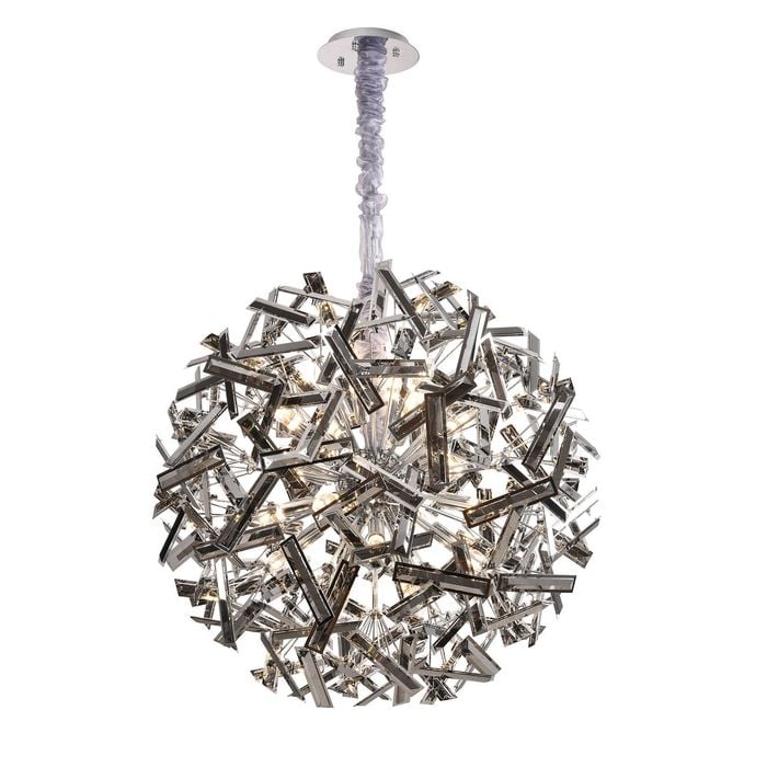 Vencha Brazza 24 Light Crystal Pendant - Black/Chrome