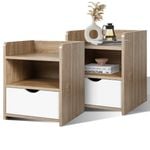 ALFORDSON 2x Bedside Table Oak