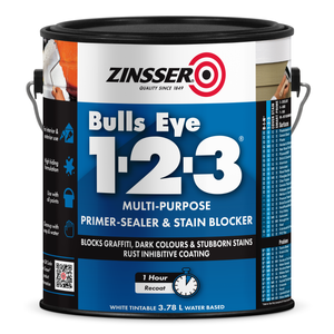 Zinsser 3.78L White Bulls Eye Primer Undercoat Sealer And Stain Blocker