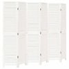 vidaXL Room Divider Privacy Screen Partition 6 Panels White Paulownia