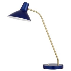 Telbix Farbon Contemporary Table Desk Lamp Light Metal Blue Brass Matt