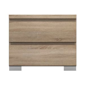 Elara Light Sonoma Oak 2 Drawer Bedside Table
