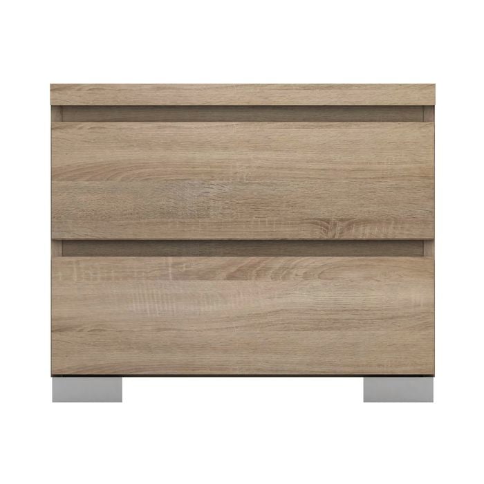 Elara Light Sonoma Oak 2 Drawer Bedside Table