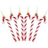 Catzon 6 Pcs Glitter Candy Cane Christmas Ornaments with Golden Ropes-Red