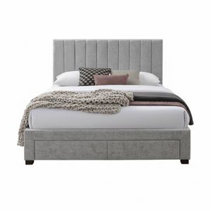 St Coco Double Bed Frame Storage Drawer Stone Grey