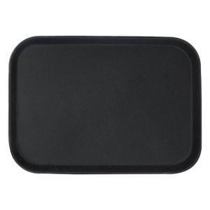 Argon Tableware Rectangular Serving Tray - 35.5 X 25cm - Reusable Non Slip Stackable Rubberized Food Drinks Platter Tray