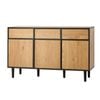 Oikiture Buffet Sideboard Storage Cabinet Cupboard 3 Drawers