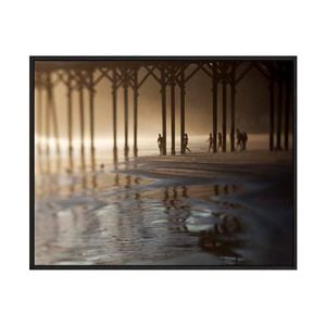 Artey | Sunset Surfers - Framed Canvas - Black Frame - 80 x 100cm