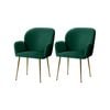 2x Dining Chairs Velvet Grey