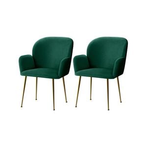 2x Dining Chairs Velvet Grey