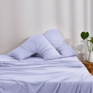 Dreamaker Superfine Washed Microfibre V-Shape Pillowcase Twin Pack - Lilac