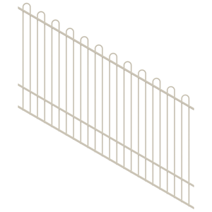 ProtectorAl 1201-2400W x 1500H Surfmist Loop Top Pool Fence Panel Raked 16-30º