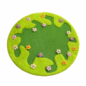 Flower Meadow Sisal Cat Round Scratching Rug