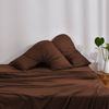 Dreamaker Superfine Washed Microfibre V-Shape Pillowcase Twin Pack - Chocolate