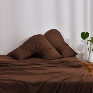 Dreamaker Superfine Washed Microfibre V-Shape Pillowcase Twin Pack - Chocolate
