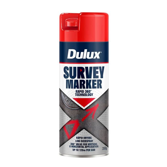 Dulux 350g Red Survey Marker Spray Paint