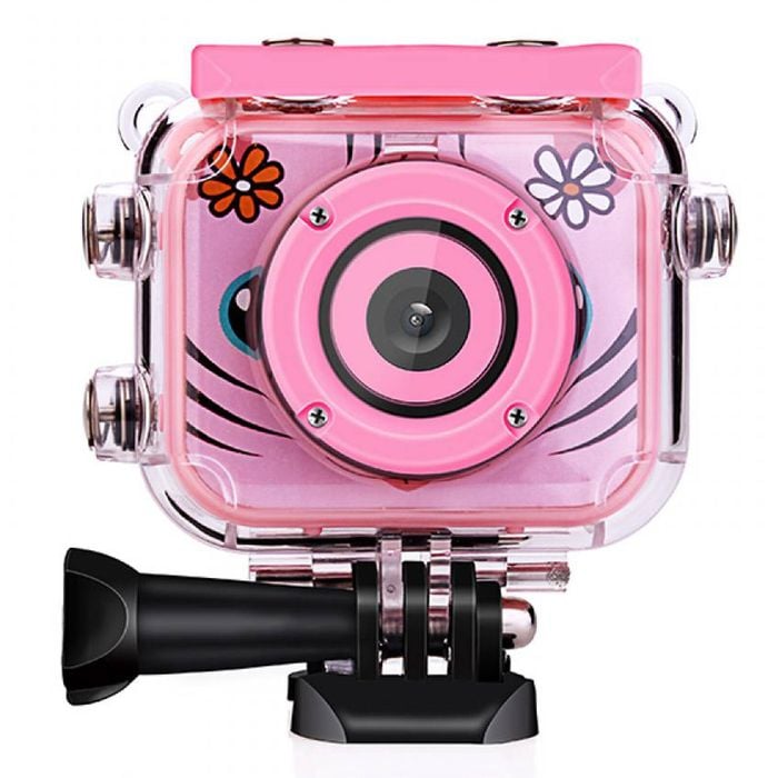 1080p FHD Kids Action Camera 30M Waterproof - Pink