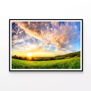 Sunset on a Green Meadow  Print 100% Australian Made 120x90cm  (Poster)