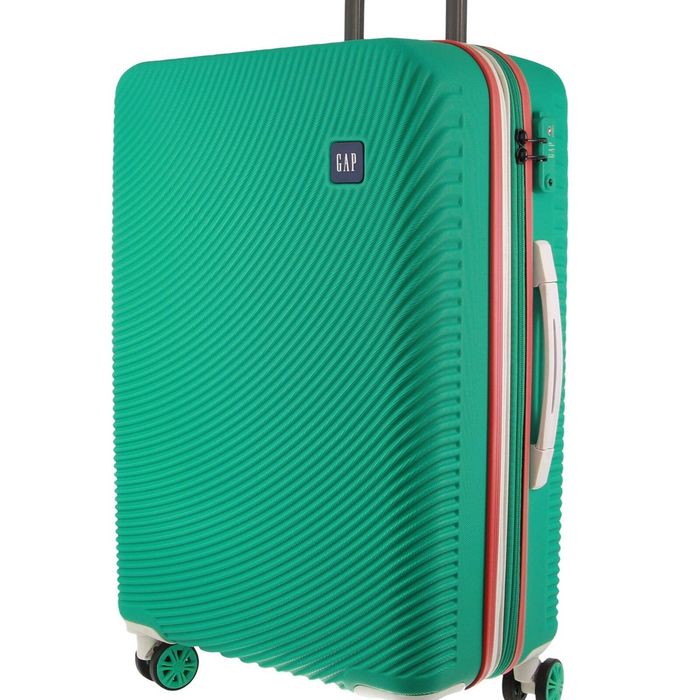 GAP Stripe Travel Suitcase Hard-Shell TSA Lock Large Luggage 76cm Turquoise