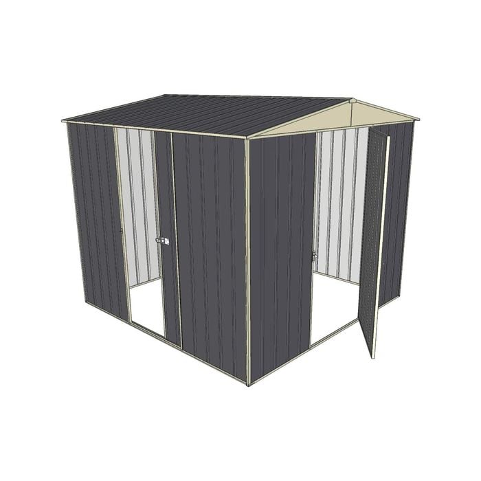 Build-a-Shed 2.3 x 2.3 x 2.3m Single Hinge and Single Sliding Door Shed - Grey